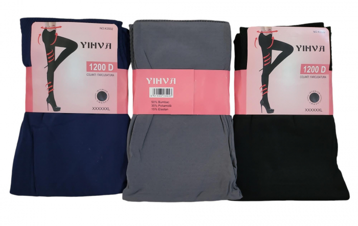 Colant cu talpa pentru dama, gros, lycra, vatuit pe interior, marimi mari, diverse culori,  [2]