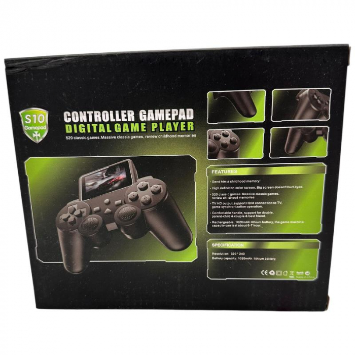 Consola Portabila cu 520 Jocuri Clasice – Gamepad cu Ecran, Functie TV-Out, Baterie Reincarcabila, Model S10,  [2]