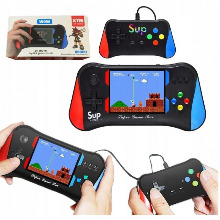 Consolă portabilă de jocuri, 500 jocuri preinstalate, ecran color HD 8.9 cm – Gaming retro oriunde ai fi,  [2]