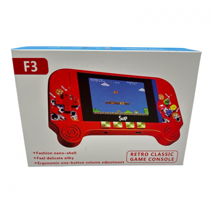 Consolă portabilă Retro Classic Game F3 de culoare rosu – Gaming vintage într-un design modern,  [3]