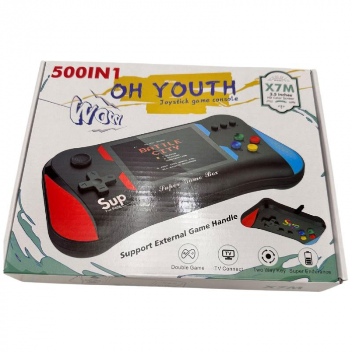 Consola Portabila X7M cu 500 Jocuri – 3.5” Ecran HD, Suport Controller Extern, Functie TV-Out, Baterie 1200 mAh,  [3]