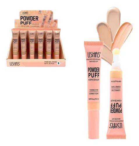 Corector lichid cu aplicator puf Ushas Powder Concealer – 11.5ml  [2]