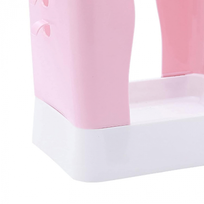 Cos de Gunoi Extensibil, , din Plastic, Reglabil, Pliabil, Versatil, pentru Bucatarie, Baie sau Birou, Cos Universal, 21x25x17 cm, Roz Alb [5]