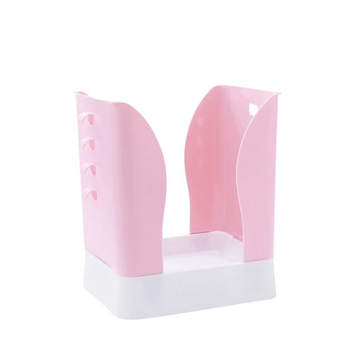 Cos de Gunoi Extensibil, , din Plastic, Reglabil, Pliabil, Versatil, pentru Bucatarie, Baie sau Birou, Cos Universal, 21x25x17 cm, Roz Alb [1]