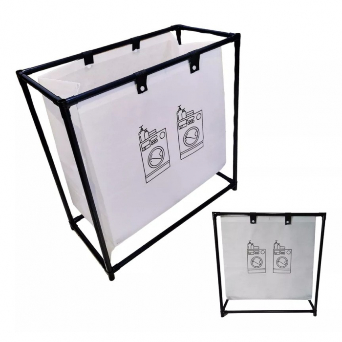 Cos de Rufe, , 1 Cos, Cadru de Otel Inoxidabil, 97 x 44 x 57 cm, Negru [7]