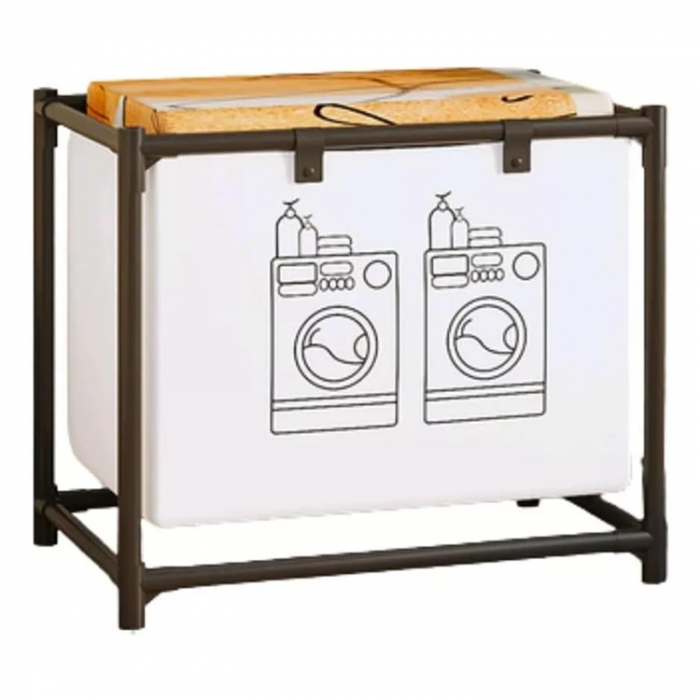 Cos de Rufe, , 1 Cos, Cadru de Otel Inoxidabil, 97 x 44 x 57 cm, Negru [1]