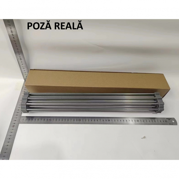 Covoras de Scurgere pentru Chiuveta Bucatarie, din Otel Inoxidabil, Suport Chiuveta, Pliabil, Antiderapant, Usor de Curatat si de Depozitat, 47x37cm, 18 Tuburi, Gri [7]