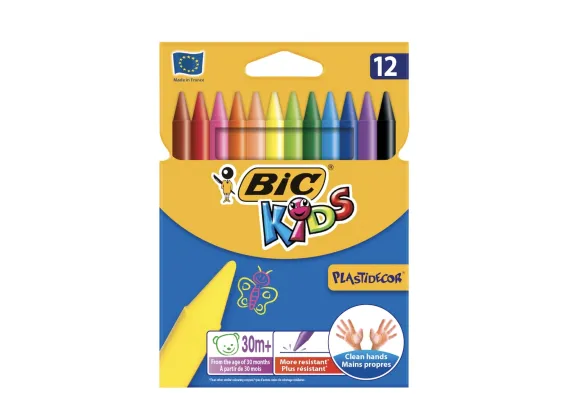 Creioane cerate 12 culori Plastidecor Bic [1]