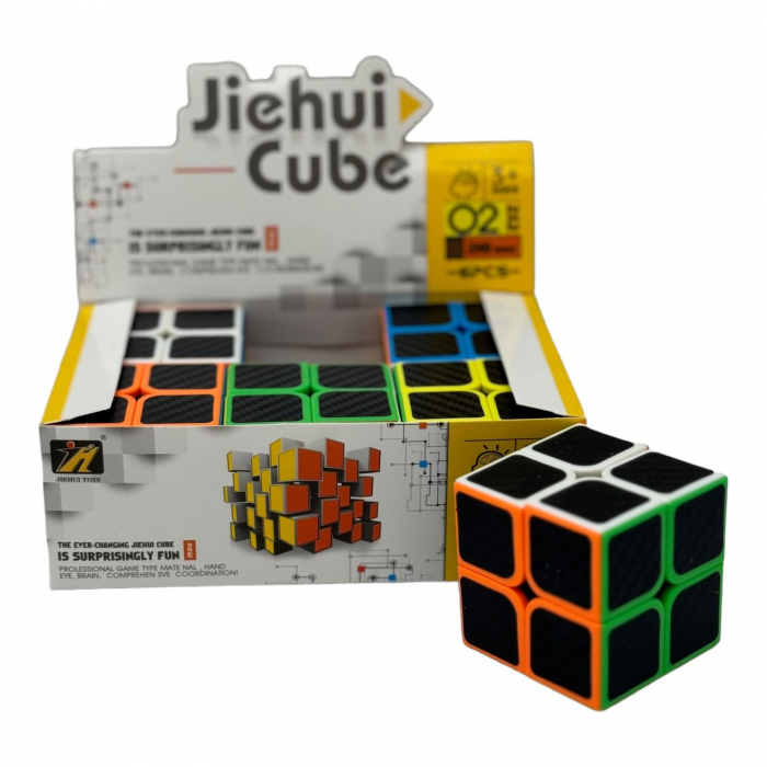 Cub Rubik 2×2×2, color line, black face, 5×5×5cm, +6ani  [3]