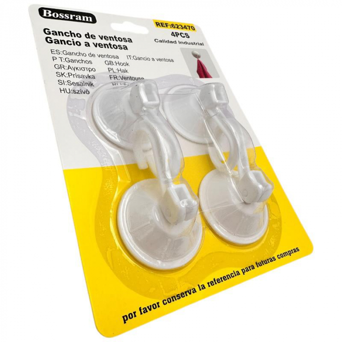 Cuier cu Ventuza 4 Ventuze, Material PP+PVC, 5x5cm – Suport Practic si Fara Gauri,  [4]