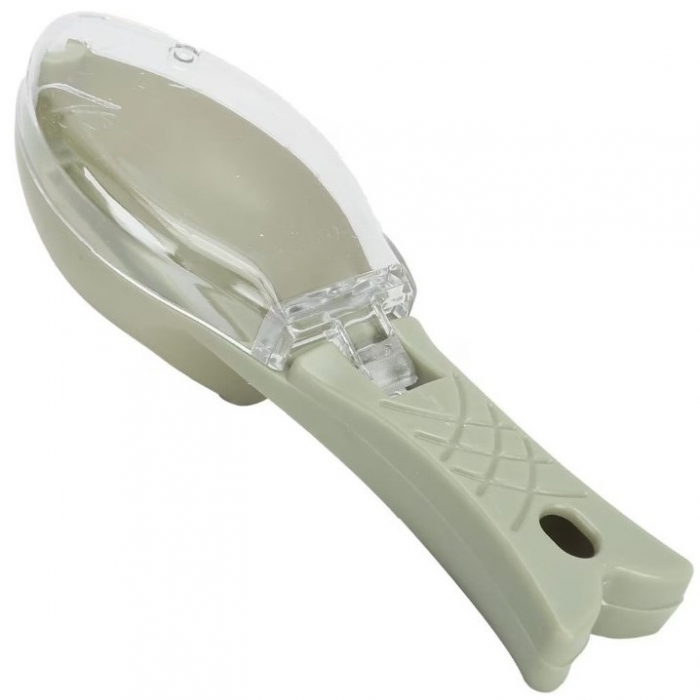 Curatator Manual Solzi de Peste, , Forma Peste , Recipient cu Capcac pentru Solzi, Plastic, Verde deschis, 16x6 cm [1]