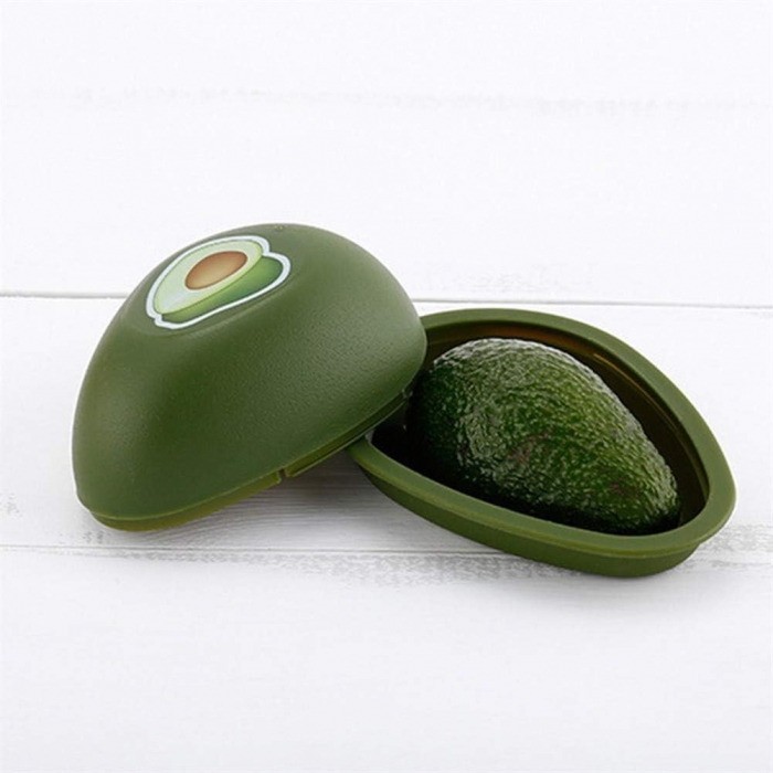 Cutie Alimentara, , Model Avocado, din Plastic, 12.5 x 12.5 x 5.4 cm, 500 ml, Verde Inchis [4]