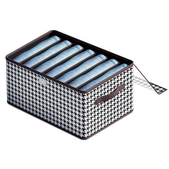 Cutie Depozitare, , Capac Transparent, Model In Carouri, Model Mediu, Maro [1]