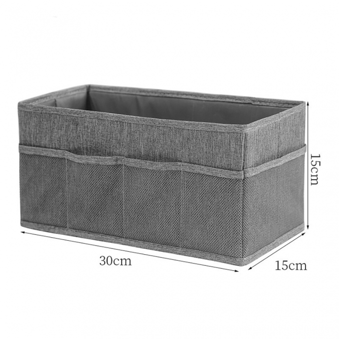 Cutie Depozitare cu Cadru Metalic, , pentru Bucatarie, snacksuri, pliabila din poliester Oxford, 30 x 15 x 15 cm Gri [3]