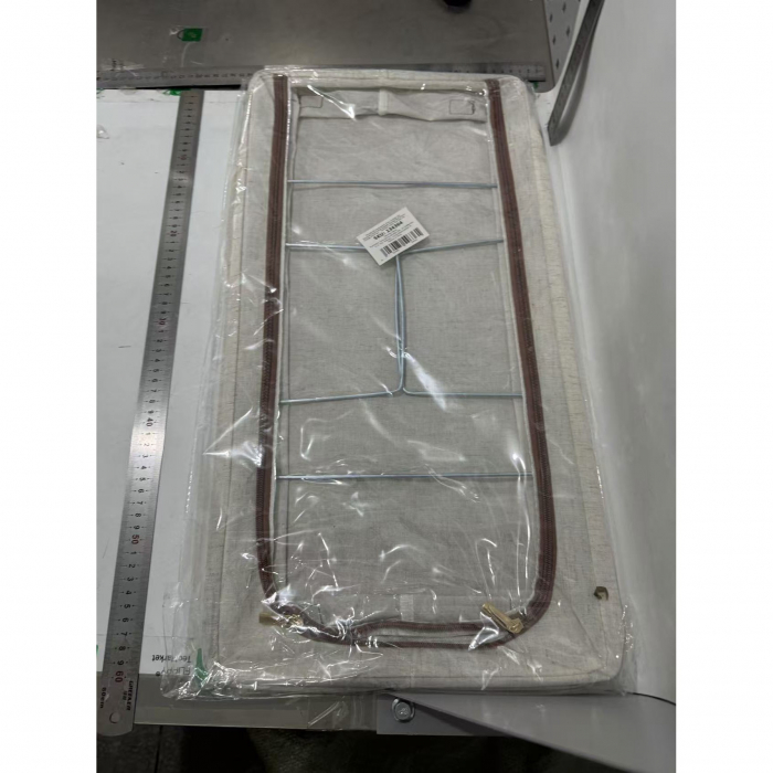 Cutie Depozitare cu Cadru Metalic, , pentru Incaltaminte, Haine, Lingerie, Fermoar Calitativ, Fereastra Transparenta, Manere Laterale, 60 x 30 x 15 cm Bej [2]