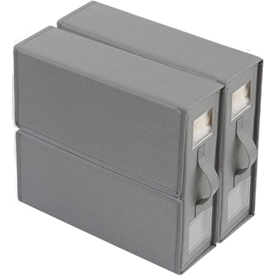 Cutie Depozitare Lenjerii de Pat, , Pliabila, Capacitate 18l, 38x33x12 cm, din Panza Oxford cu PP Incorporat, Fereastra Vizibila, Gri [5]