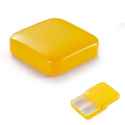 Cutie depozitare medicamente, 2 compartimente, Glisanta, Galben, Patrata, , Inchidere etans [4]
