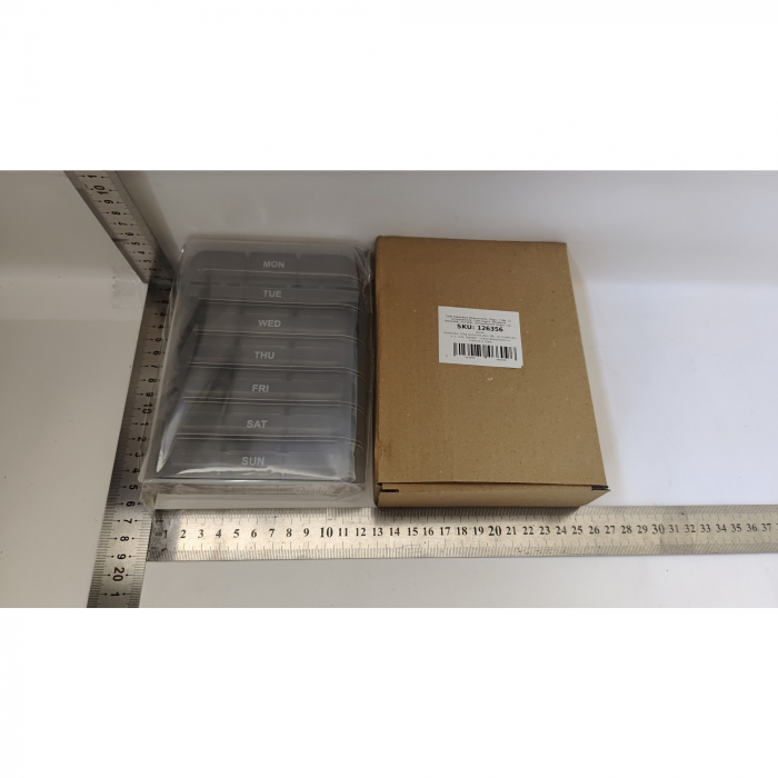Cutie Depozitare Medicamente, , 7 Zile, 21 Compartimente, Cutie Suport, Recipiente Detasabile, Portabila, Compartimente Negre, Cutie Transparenta, 15.6x12 cm [8]