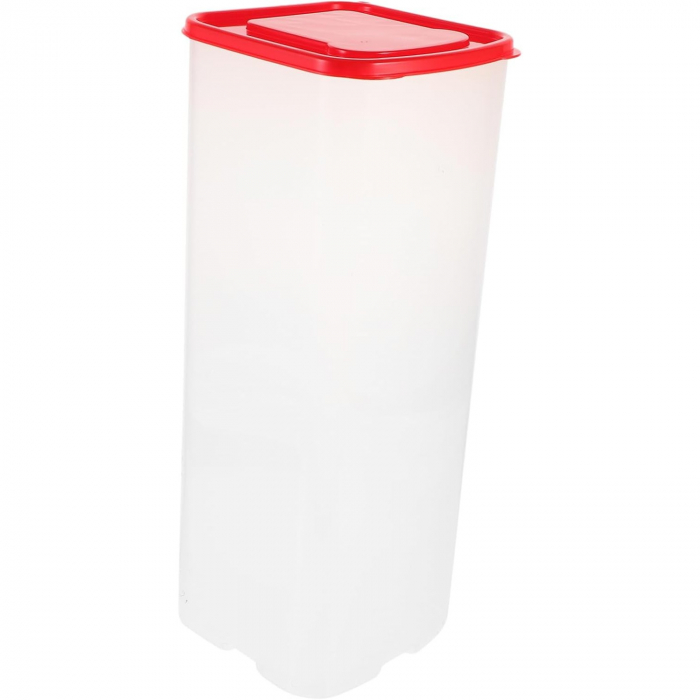 Cutie Depozitare Paine, , din Plastic, 34 x 13 cm, Pastreaza Prospetimea, Capac Rosu [6]