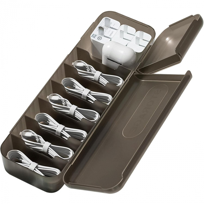 Cutie Organizatoare pentru Cabluri, , din Plastic, 28 x 9 x 6 cm, Gri [3]