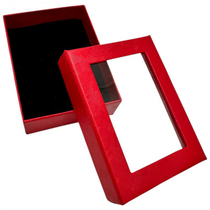 Cutie pentru Bijuterii Rosie 6.5x8.5cm – Organizator Compact si Elegant pentru Inele, Cercei si Accesorii,  [2]