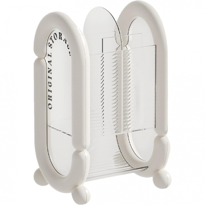 Cutie pentru Depozitare Cosmetice, , pentru Pensule, Creioane si Buretei, 4 Compartimente, din Plastic, 12 x 10 x 20 cm, Alb [1]