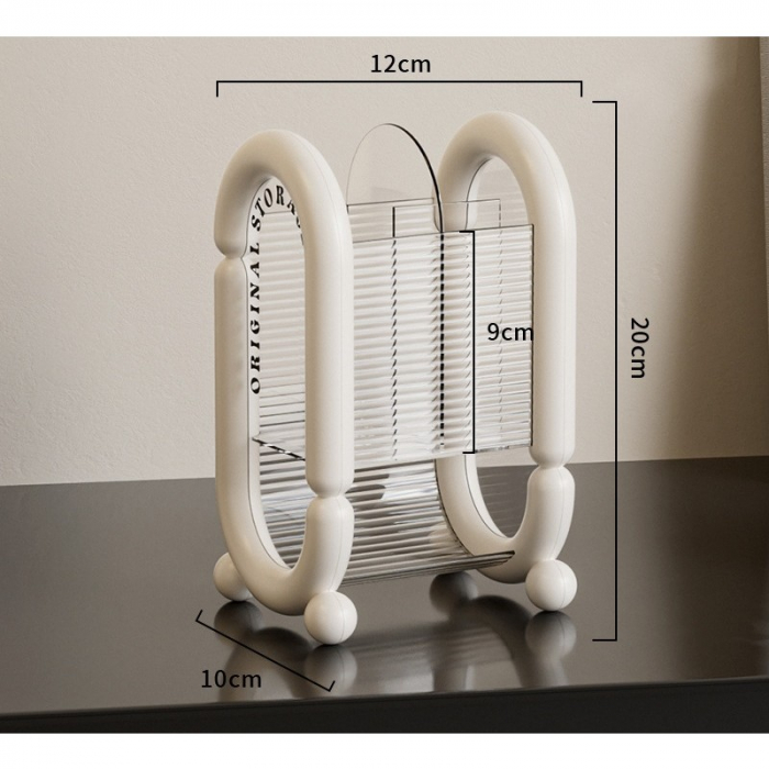 Cutie pentru Depozitare Cosmetice, , pentru Pensule, Creioane si Buretei, 4 Compartimente, din Plastic, 12 x 10 x 20 cm, Alb [5]