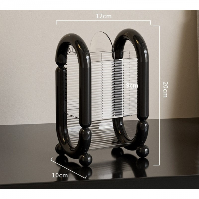 Cutie pentru Depozitare Cosmetice, , pentru Pensule, Creioane si Buretei, 4 Compartimente, din Plastic, 12 x 10 x 20 cm, Negru [2]