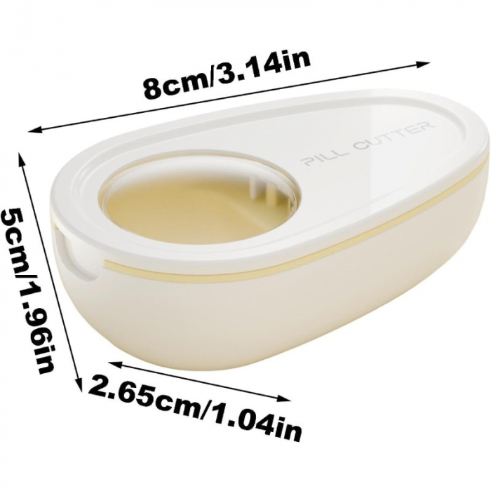 Cutie Taiat Pastile si Depozitare Medicamente, , Alba, 8x5x2.65 cm, Compacta si Portabila, Ideala Pentru Calatorii [7]