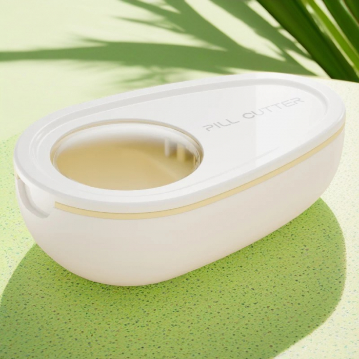 Cutie Taiat Pastile si Depozitare Medicamente, , Alba, 8x5x2.65 cm, Compacta si Portabila, Ideala Pentru Calatorii [5]