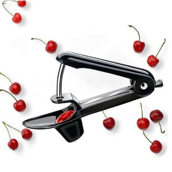 Dispozitiv de Scos Samburi, , Manual, cu 1 Gaura, pentru Cirese/Masline, 20.5 x 3.8 x 13 cm, din ABS+Otel Inoxidabil, cu Maner, Negru [9]