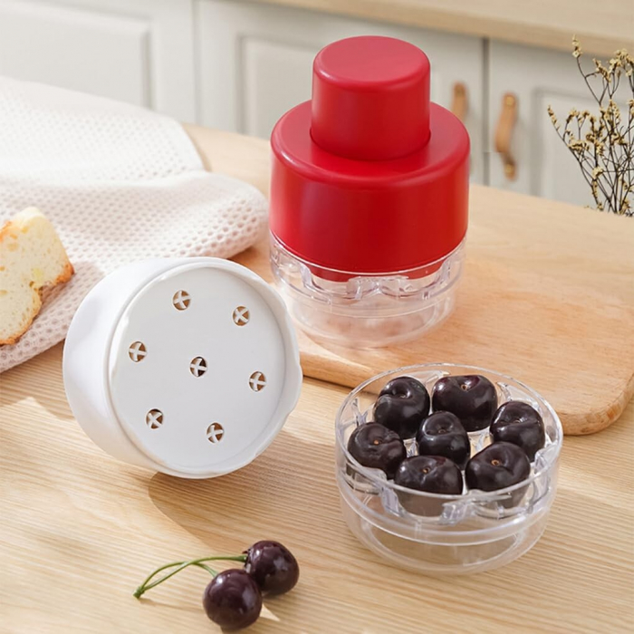 Dispozitiv de Scos Samburi, , Manual, cu 7 Gauri, pentru Cirese, 13 x 9.2 cm, din ABS, Rosu [8]