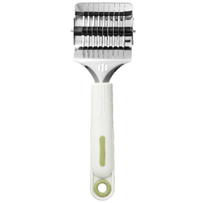 Dispozitiv de taiat Taietei, , din Plastic cu Inox Razatoare, Curatator de Legume-Fructe, Maner Anti Alunecare, 22 x 6.5 cm Alb [1]