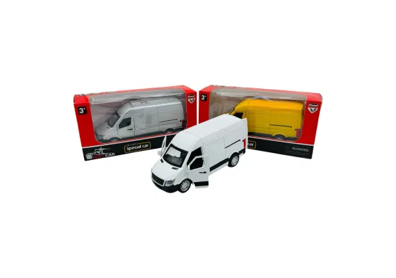 Dubita WGT Car din Metal - Vehicul Comercial Realist, 14.5 cm, Disponibila in Alb sau Galben  [1]