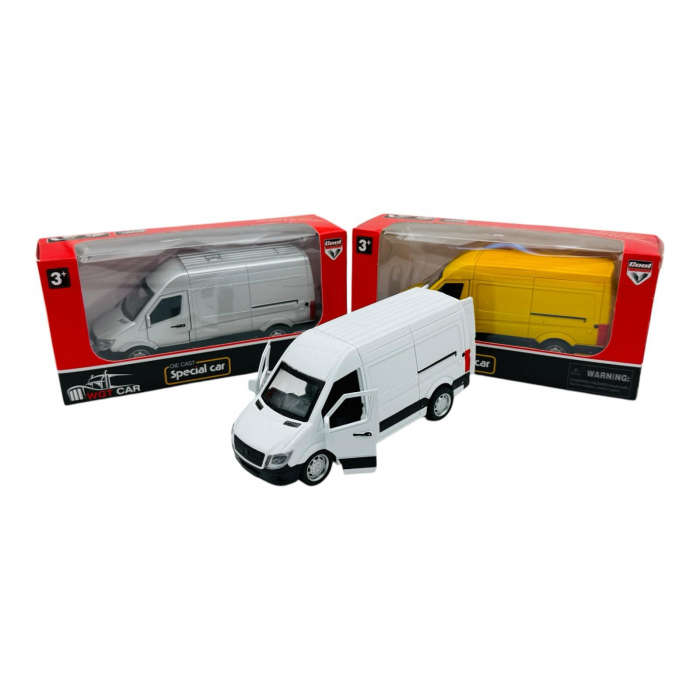 Dubita WGT Car din Metal - Vehicul Comercial Realist, 14.5 cm, Disponibila in Alb sau Galben  [2]