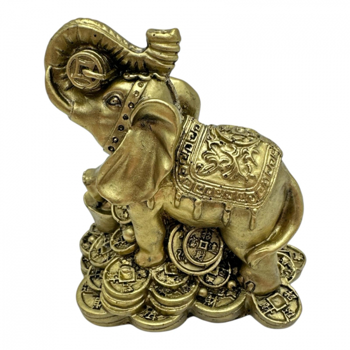Elefant Feng Shui 8cm – Statueta din rasina pentru Noroc, Protectie si Intelepciune,  [3]