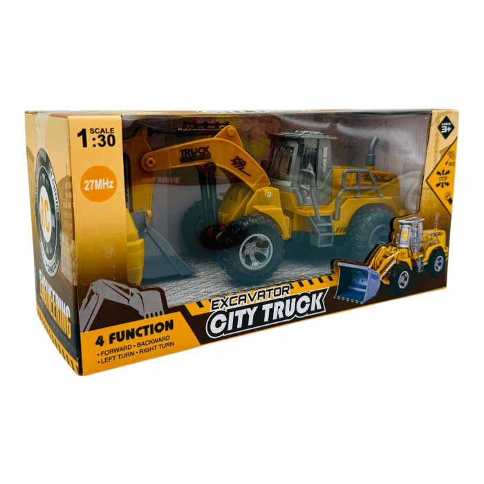 Excavator cu radiocomanda, City Truck, 27×13×11cm, acumulator inclus, +3ani,   [4]
