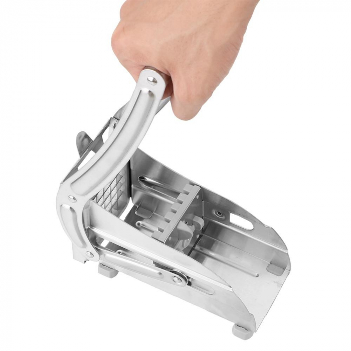 Feliator manual , pentru cartofi pai si legume, din inox, cu 2 dimensiuni de feliere, 25.5 x 11.7 cm, argintiu [3]