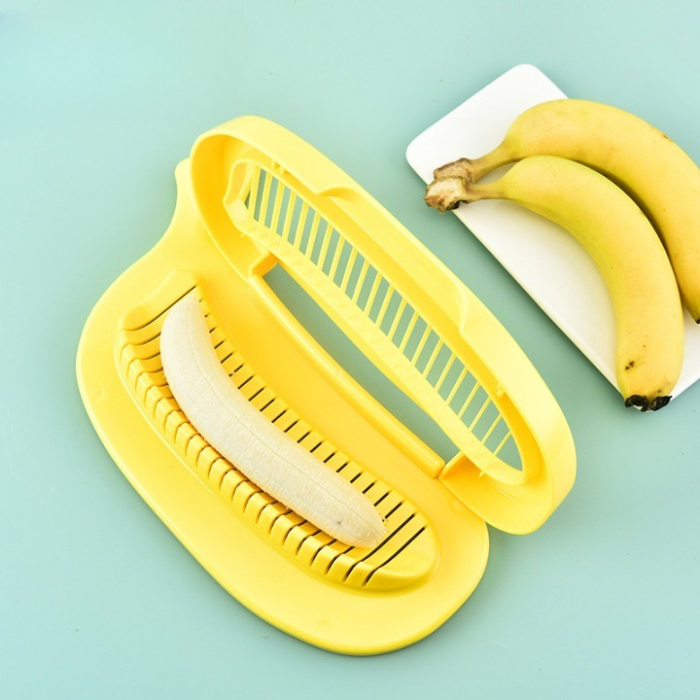 Feliator Multifunctional pentru Alimente, , Model Banana, pentru Legume si Fructe, Accesoriu pentru Bucatarie, 28.8x18.3 cm, Galben [4]