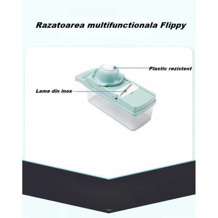 Feliator Multifunctional, , Razatoare, 8 in 1, pentru Fructe si Legume, 10 Piese, Lame de Inox, Recipient Stocare, Separator Oua, Protectie Mana, ABS, 32.2x11.3 cm, Albastru/Alb [4]