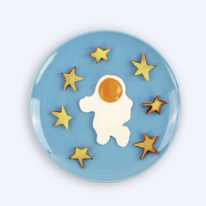 Forma pentru Alimente, , pentru Omlete/Prajituri/Clatite, din Silicon, Model Astronaut,15 x 11.5 x 2 cm, Alb [5]