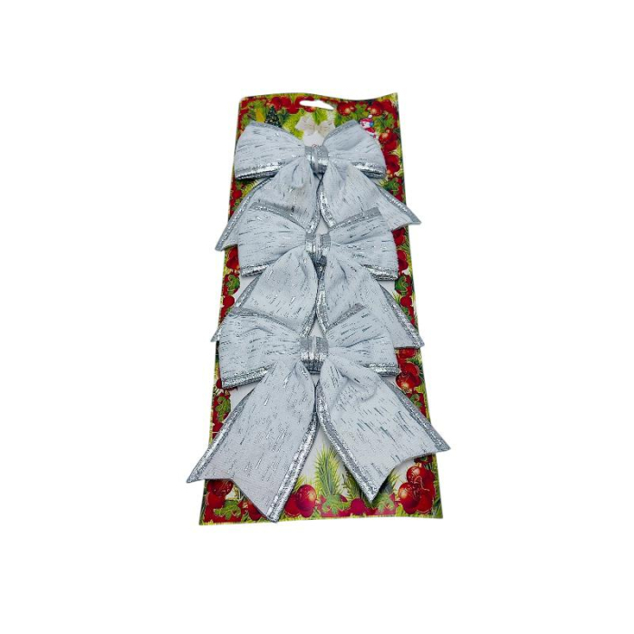 Set 3 fundite Craciun cu sclipici  – pentru brad, coronite si cadouri, 35x13cm [1]