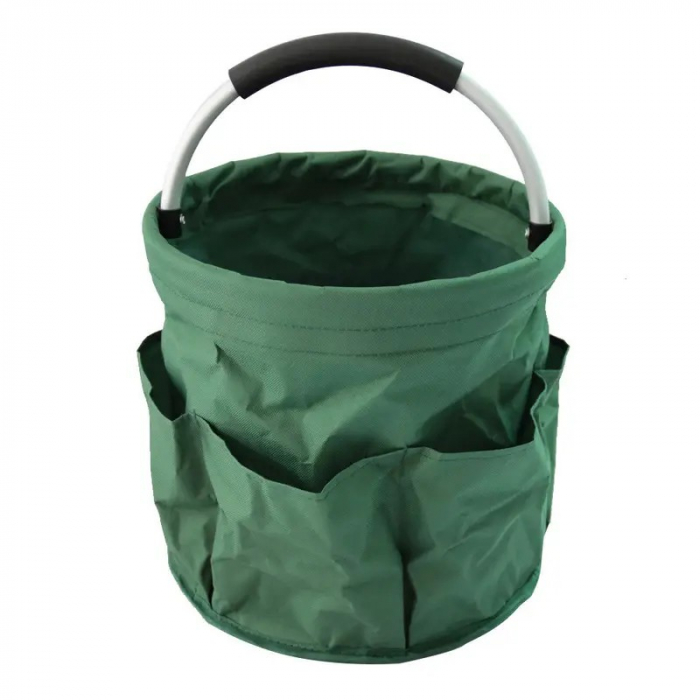 Geanta Cos pentru Scule de 17L, , Buzunare Exterioare, Cos de Picnic Portabil, Cos pentru Plaja, Cos pentru Curatenie, din Material Oxford 600 D, 28 x 28 x 28 cm, Verde [5]