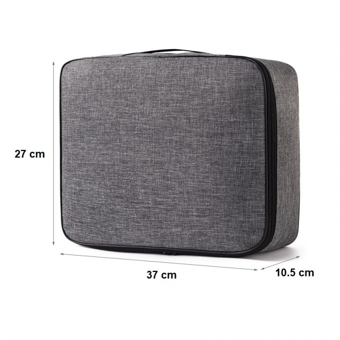 Geanta  pentru Depozitare Acte si Documente, Facturi, Carduri, cu Cod de Securitate, 2 Compartimente, Impermeabila, 37 x 10.5 x 27 cm, Gri [7]