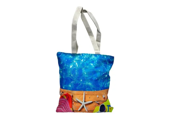 Geanta pentru plaja cu design marin – Eleganta si practica, 38x34cm, din poliester 100%,  [1]