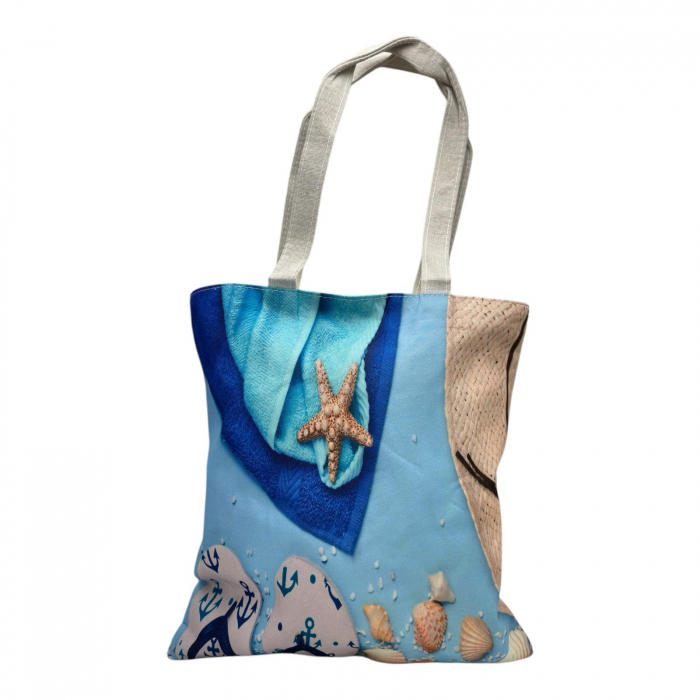 Geanta pentru plaja cu design marin – stil estival, poliester 100%,  [2]