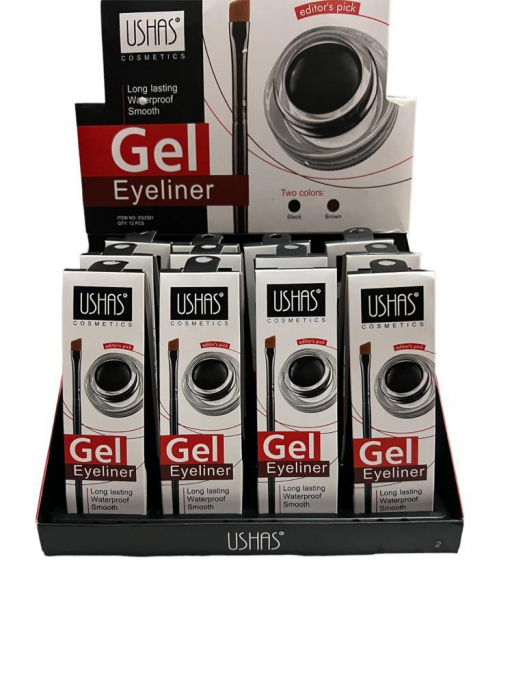Gel Eyeliner USHAS Long-Lasting Waterproof  – Rezistență Maximă și Aplicație Ușoară, brown  [4]