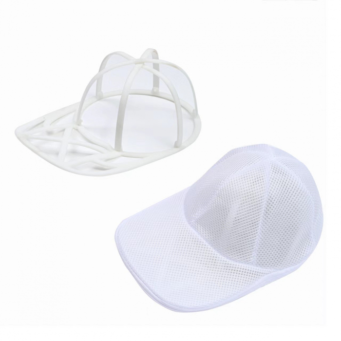 Husa de Spalare Sapca, , pentru Masina de Spalat, din Poliester, Circumferinta 53 cm, cu Fermoar, cu Suport Sapca, Alb [1]