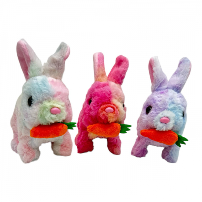 Iepuras Interactiv din Plus, cu Sunete si Lumini Multicolor – Jucarii Moale si Adorabile,  [4]