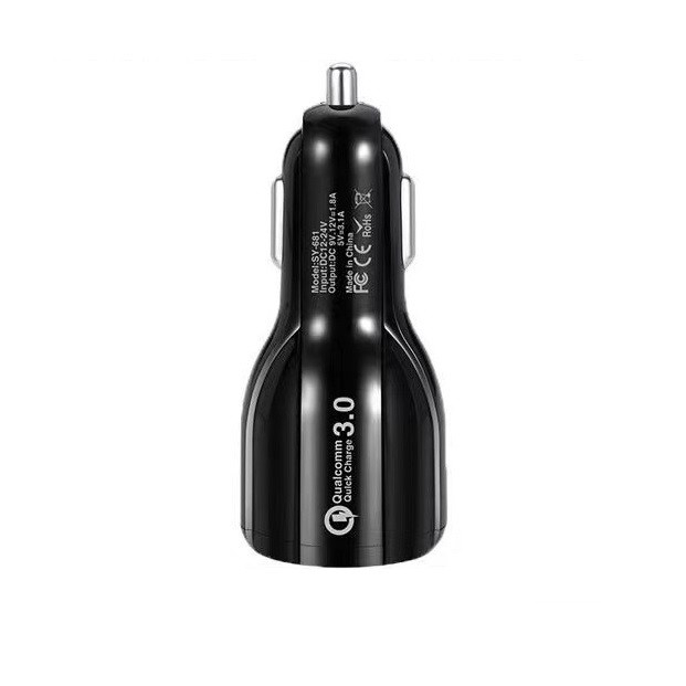 Incarcator Auto, , Pentru Bricheta, Incarcare Rapida, Interfata USB, 12V-24V, Negru [1]